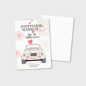Stekora Design - Hochzeitsdaten Karten SET Motiv Auto
