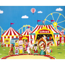 Laden Sie das Bild in den Galerie-Viewer, Janod Holz Mini Story Zirkus Spielwelt - 11tlg. Set J08511