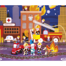Laden Sie das Bild in den Galerie-Viewer, Janod Holz Mini Story Feuerwehr Spielwelt - 8tlg. Set J08515