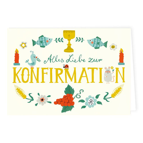 Grätz Verlag - Klappkarte Konfirmation mit Symbolen inkl. Kuvert
