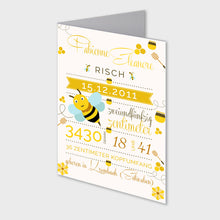 Laden Sie das Bild in den Galerie-Viewer, Stekora Design - Babydaten Karten SET Motiv Biene