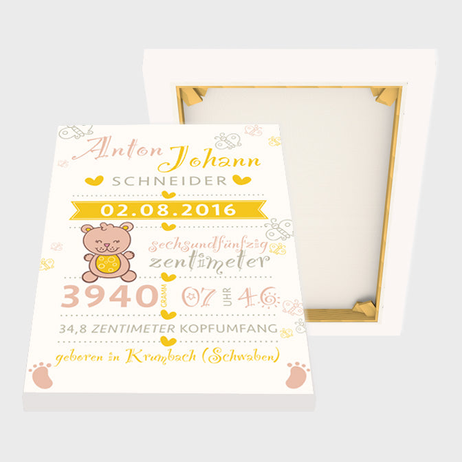 Stekora Design - Babydaten Leinwand Motiv Teddy