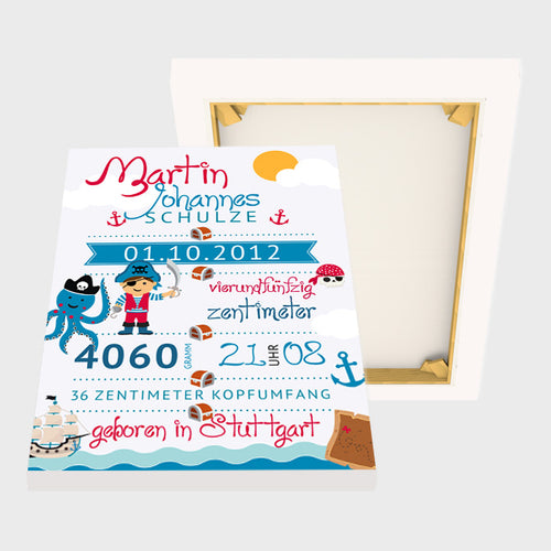 Stekora Design - Babydaten Leinwand Motiv Pirat