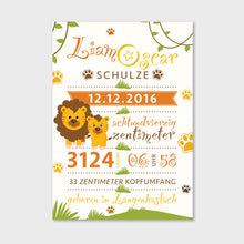 Laden Sie das Bild in den Galerie-Viewer, Stekora Design - Babydaten Hardcover Notizbuch 64 Seiten Motiv Löwe