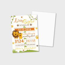 Laden Sie das Bild in den Galerie-Viewer, Stekora Design - Babydaten Karten SET Motiv Löwe