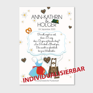 Stekora Design - Hochzeitsdaten Karten SET Motiv Bayerisch