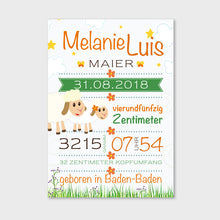 Laden Sie das Bild in den Galerie-Viewer, Stekora Design - Babydaten Hardcover Notizbuch 64 Seiten Motiv Schaf