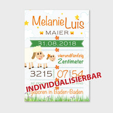 Laden Sie das Bild in den Galerie-Viewer, Stekora Design - Babydaten Hardcover Notizbuch 64 Seiten Motiv Schaf