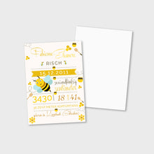 Laden Sie das Bild in den Galerie-Viewer, Stekora Design - Babydaten Karten SET Motiv Biene