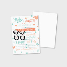 Laden Sie das Bild in den Galerie-Viewer, Stekora Design - Babydaten Karten SET Motiv Panda