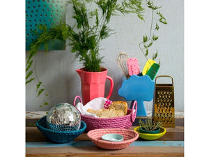 Rice - Rafia Bastkorb Set 3 tlg. rund in versch. Farben