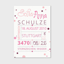 Laden Sie das Bild in den Galerie-Viewer, Stekora Design - Babydaten Hardcover Notizbuch 64 Seiten Motiv Punkte rosa