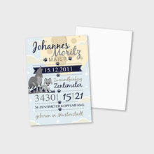 Laden Sie das Bild in den Galerie-Viewer, Stekora Design - Babydaten Karten SET Motiv Wolf